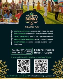 When last did you really have fun? Cut loose, play, dance, giggle and feel relaxed and free. At The Adults’ Playground we have food, fashion, games, literature, surprise performances and the chance to win tickets to Flytimes Music Festival. 

Naija is the worlds’ best kept secret. Now the Best of Naija is Now Yours.

BONNY@TAP
Rediscover the Art of Play

Tickets limited
Get yours at 
Partyvest https://pv.rsvp/bonnytap
Or
Cene https://cene.xyz